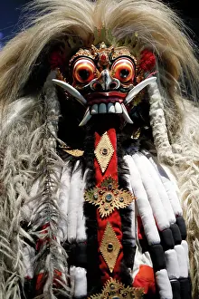 Hindu Prints: Asian Civlisations Museum. Rangda mask and costume. Bali, Denpasar 1960. Singapore