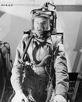 Space Suit Prints: Astronaut wearing space suit, RCAF Institute of Aviation Medicine