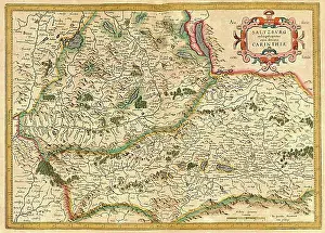 Geography Prints: Atlas, map from 1623, Salzburg and Carinthia