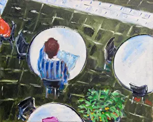 Cafe Prints: Atrium, 2002, Richard H. Fox (b.1960/American), Oil on Canvas