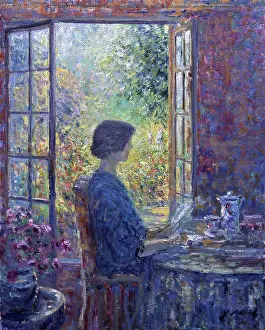 Impressionism Prints: Attending to Letters, Charles Neal, (b.1951/British), Oil on canvas