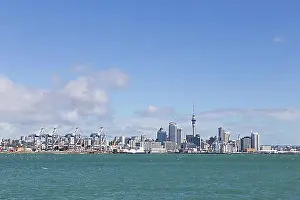 Australasia Prints: Auckland, New Zealand, April 15, 2015: View of the skyline as seen from Devonport, Oceania