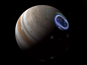 Planets Prints: This is how auroras on Jupiter's north pole might look from a distance of about a quarter million miles