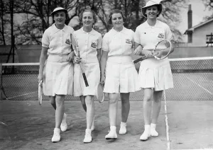 Sports Equipment Prints: Australian Ladies Tennis Team In Action