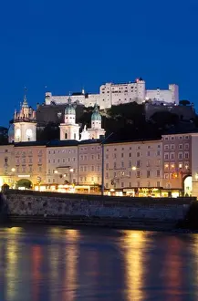 Tyrol Prints: Austria, Salzburg Castle and Skyline