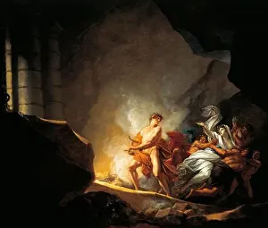 Medium Group Of People Prints: Austria, Salzburg, Orpheus and Eurydice in Hades