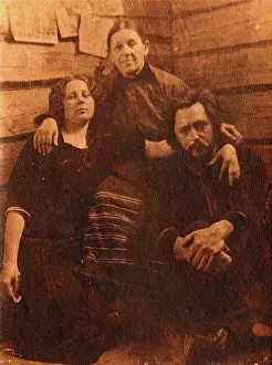 Writer Prints: Author Leonid Andreyev with Mother and Sister by Russian Photographer /The State Museum of A