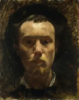 Self Portrait Prints: Auto-Portrait. Henri Edmond Cross (1856-1910). Oil on panel. Painted c. 1885. 41 x 32.5cm