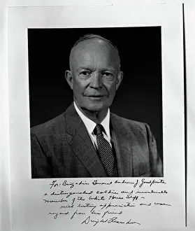 Inscription Prints: Autographed photograph of former President Dwight D