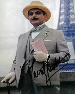 1946 Prints: An autographed picture of David Suchet as Hercule Poirot