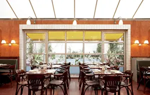 Patio Prints: automat, carlos almada, london, 2006, view of restaurant and yard
