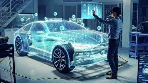Reality Prints: Automotive engineer using a virtual reality headset