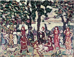 Arms Akimbo Prints: Autumn Maurice Brazil Prendergast (1859-1924 American)