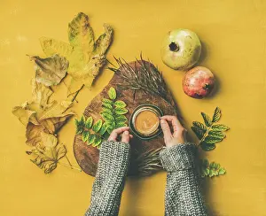 Sweater Prints: Autumn morning coffee concept