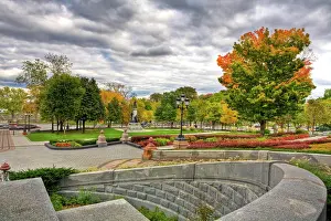 Stairway Prints: Autumnal view from Parliament Building, Assemblee Nationale du Quebec, Quebec City, Canada