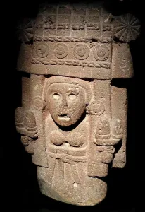 Volcanic Prints: Aztec volcanic rock statue of Chicomecoatl the Goddess of maize and groundwater