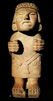 Volcanic Prints: Aztec volcanic rock statue of Xochiquetzal the Goddess of love and beauty