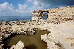 Azure Prints: Azure Window, A Natural Rock Arch, Dwejra Bay, Gozo Island, Malta