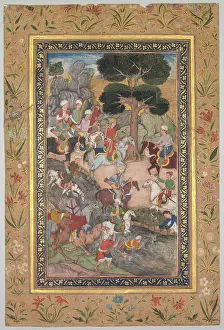 Thirty Prints: Babur meeting with Sultan Ali Mirza at the Kohik River