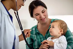Doctors Prints: Baby boy getting a medical check up
