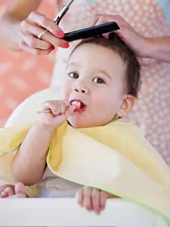 Candy Prints: Baby getting a haircut