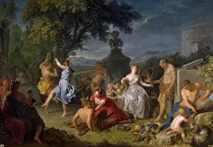 Wine Prints: Bacchanalia by Houasse, Michel-Ange (1680-1730) / Museo del Prado