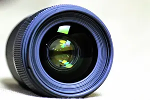 2016 Prints: background of lens flare object macro reflections in the glass and bokeh photo black lens