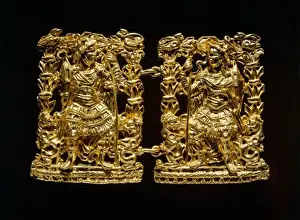 Luxury Prints: Bactrian Gold: Clasps with Warrior Design Artist Unknown Kabul Museum, Afghanistan