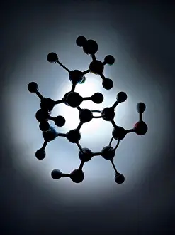 Innovation Prints: Ball and stick molecular model. The balls represent atoms and the sticks represent bonds