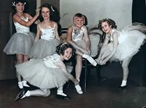 Arts Culture And Entertainment Prints: Ballerinas of The Future finishing their ***** the British maitre de ballet