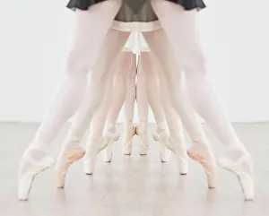 Students Prints: Ballet training, group dance and pointe feet