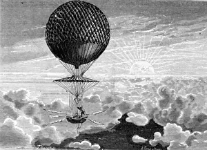 Innovation Prints: Balloon Ascent of the French Aeronaut Francois Blanchard Albert Tissandier (1836-1906 French) Wood engraving