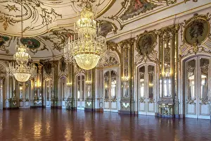 Traditional Prints: The Ballroom in the National Palace of Queluz - Lisbon - Portugal