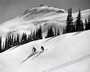 Exhilaration Prints: Banff, Alberta, Canada: 1949. Skiing on Quartz Ridge in Banff National Park