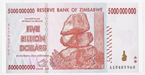 Banknot and 5, 000, 000 dollars; Reserve Bank of Zimbabwe; Zimbabwe; 2008