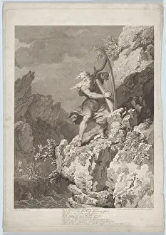 Soldiers Prints: The Bard 1784 Figures engraved by John Hall This print was made as a frontispiece for Edward Jones's 'Musical
