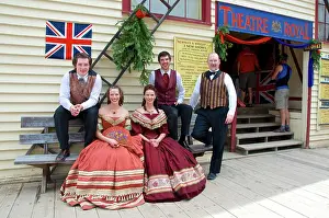 Interpreter Prints: Barkerville Historic Town: Theatre Royal cast in front of Theatre Royal (MR)