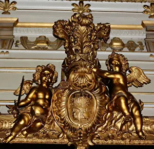 Lavish Prints: Baroque picture frame (detail). Gilded frame for a painting in Warwick Castle. Circa 1750