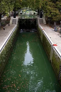 Canal Prints: Barrage, Weir, Canal Saint-Martin, Navigation Canal, Paris, France, Europe
