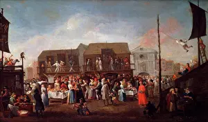 Large Group Of People Prints: Bartholomew Fair. Egbert van Heemskerk the Younger (d.1744). Oil on canvas. 91.5 x 152.4cm