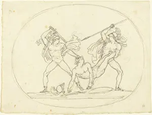 Comrade Prints: Bartolomeo Pinelli, Two Ancient Warriors Fighting over a Dead Comrade Two Ancient Warriors Fighting over a Dead Comrade
