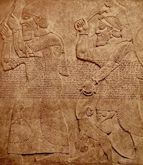 Royal Prints: Bas relief from Nimrud: Bearers of tribute in the form of apes from distant lands