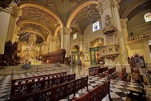 Entrances Prints: Basilica Metropolitan Cathedral of Lima, Central Nave, Lima, Peru, South America