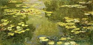 Impressionism Prints: The Basin of Water Lilies (Le Bassin aux Nympheas) 1919 Claude Monet (1840-1926/French) Oil on canvas