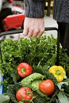 Vegetables Prints: Basket with ecological vegetables
