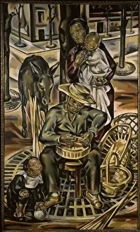 Trades Prints: The Basket Maker (Le Vannier) Maria Blanchard (1881-1932/French) Oil on Canvas Museum of Modern Art