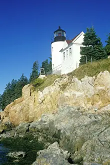 Lighthouse Prints: Bass Harbor Head Light Lighthouse on Blue Hill Bay in Maine, ME