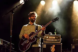Spotlight Prints: Bassist Martin Kuenzle from the Swiss band Signori Misteriosi performing live in the Schueuer concert hall