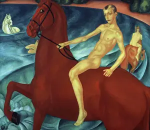 Three Animals Prints: The Bathing Of The Red Horse S