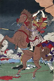 Horseback Prints: Battle at Kumamoto Castle, Kagoshima War (Detail) Artist Unknown (Japanese) Woodblock print Culver Pictures Inc